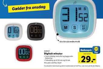 Lidl AURIOL® Digitalt minutur tilbud