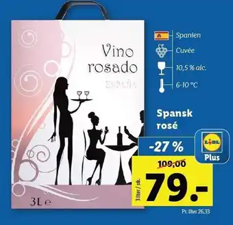 Lidl Spansk rosé 3 l tilbud