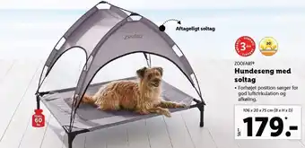 Lidl Zoofari hundeseng med soltag tilbud
