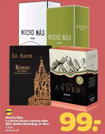 Netto Mucho mas, le arche rosso veneto el. alto andes rose bag-in-box tilbud