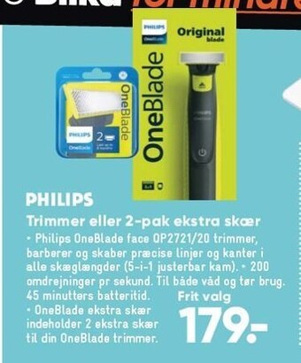 Bilka Philips trimmer eller 2-pak ekstra skær tilbud