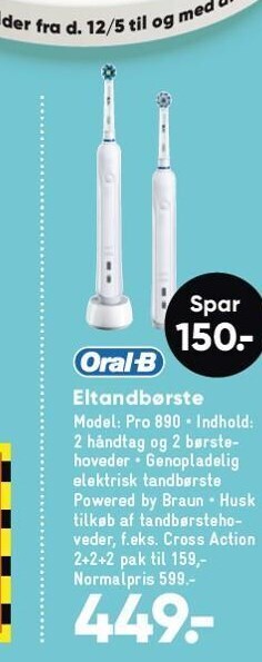 Bilka Oral-b eltandbørste tilbud