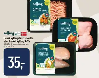 Føtex Salling dansk kyllingefilet, -overlår eller hakket kylling 3-7% tilbud