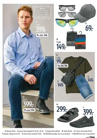 Føtex Skjorte, jeans, kasket, solbriller, tights, t-shirt, rygsæk, shorts, skechers sandaler eller sko tilbud