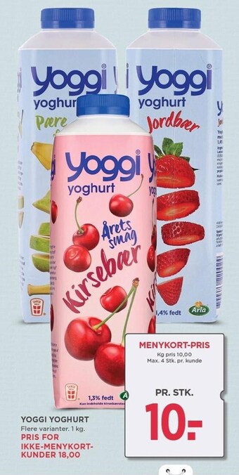 MENY Yoggi yoghurt tilbud