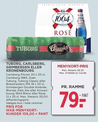 MENY Tuborg, carlsberg, grimbergen eller kronenbourg tilbud