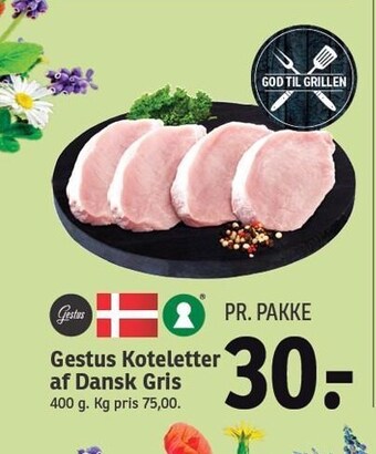 SPAR Gestus koteletter af dansk gris tilbud