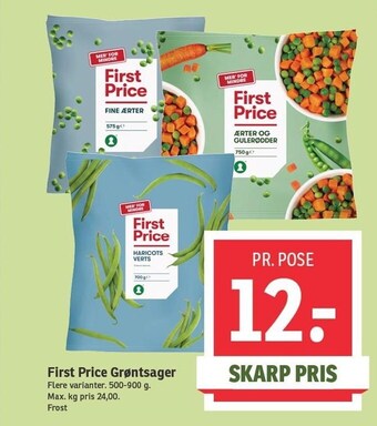 SPAR First price grøntsager tilbud