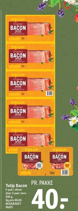 SPAR Tulip bacon tilbud