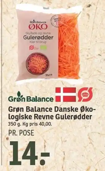 SPAR Grøn balance danske økologiske revne gulerødder tilbud