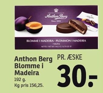SPAR Anthon berg blomme i madeira tilbud