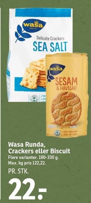 Wasa runda, crackers eller biscuit