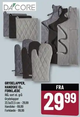 Grydelapper, handske el. forklæde