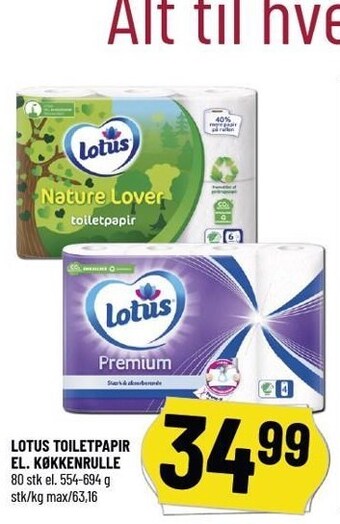 Løvbjerg Lotus toiletpapir el. køkkenrulle tilbud
