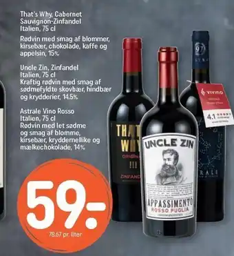 REMA 1000 That's why, uncle zin el. astrale vino rosso tilbud
