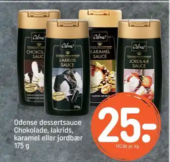 REMA 1000 Odense dessertsauce chokolade, lakrids, karamel eller jordbær tilbud