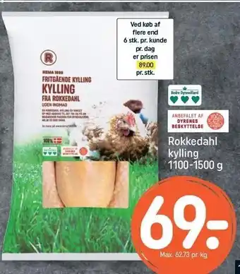 REMA 1000 Rokkedahl kylling 1100-1500 tilbud