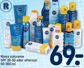 REMA 1000 Nivea solcreme spf 20-50 el. aftersun tilbud