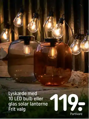 REMA 1000 Lyskæde med 10 led bulb eller glas solar lanterne tilbud