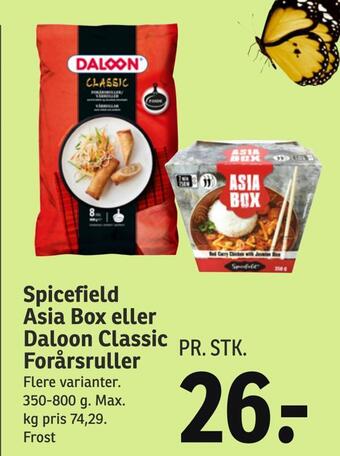 SPAR Spicefield asia box eller daloon classic forårsruller tilbud