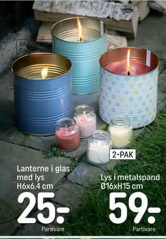 REMA 1000 Lys i metalspand ø16xh15 cm tilbud