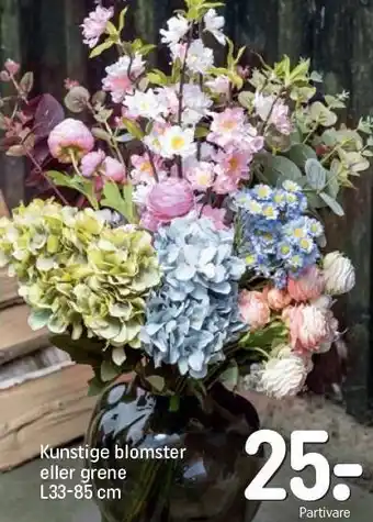 Kunstige blomster el. grene