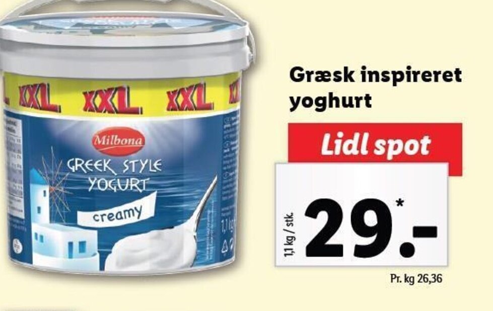 Milbona GREEK STYLE YOGURT tilbud hos Lidl