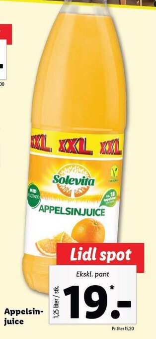Lidl APPELSINJUICE tilbud