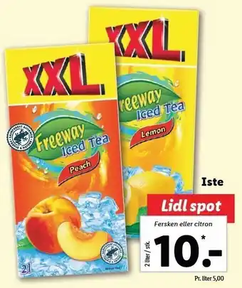 Lidl Iste - fersken eller citron tilbud