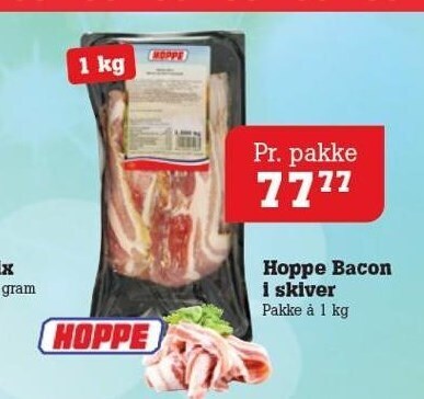 Poetzsch Padborg Hoppe bacon i skiver 1 kg tilbud