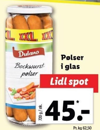 Lidl Pølser i glas tilbud