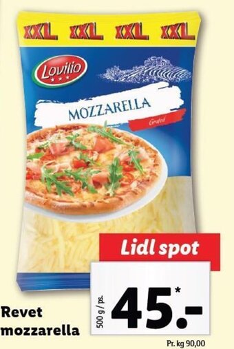 Lidl Revet mozzarella tilbud