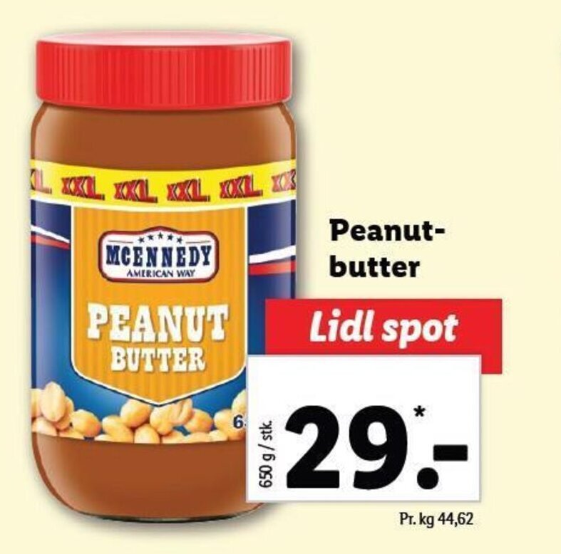 Peanutbutter tilbud hos Lidl