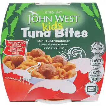2 x john west tunfrikadeller i tomatsauce m. pasta