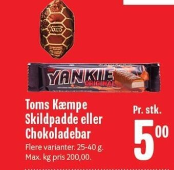 Min Købmand Toms Kæmpe Skildpadde eller Chokoladebar tilbud