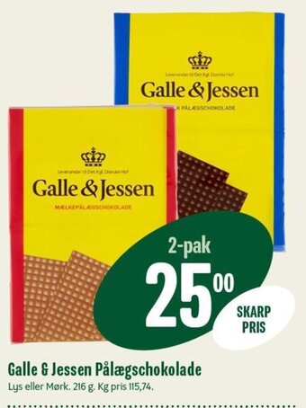 Min Købmand Galle & Jessen Pålægschokolade tilbud