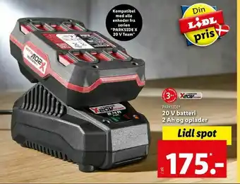 20 V batteri 2 Ah og oplader