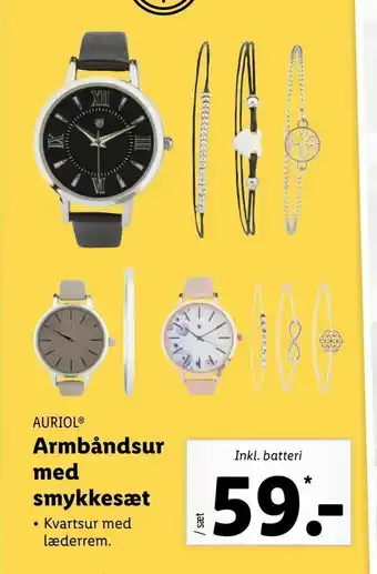 Armbåndsur med smykkesæt