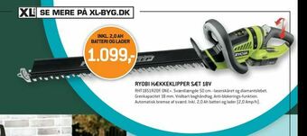 XL-BYG Ryobi hækkeklipper sæt 18v tilbud