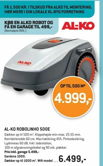 XL-BYG Al-ko robolinho 500e tilbud