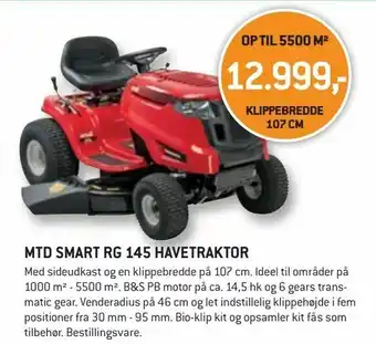XL-BYG Mtd smart rg 145 havetraktor tilbud