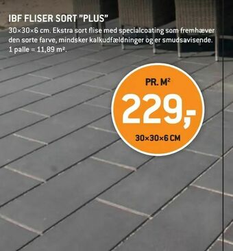 XL-BYG Ibf fliser sort "plus" tilbud