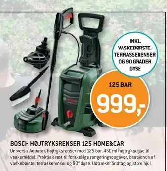 XL-BYG BOSCH HØJTRYKSRENSER 125 HOME&CAR tilbud