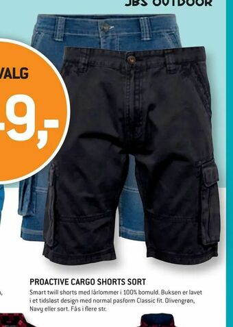 XL-BYG Proactive cargo shorts sort tilbud