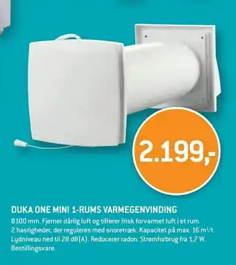 Duka one mini 1-rums varmegenvinding