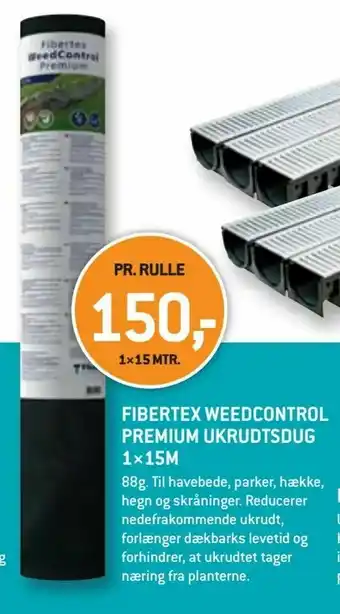Fibertex weedcontrol premium ukrudtsdug 1×15m