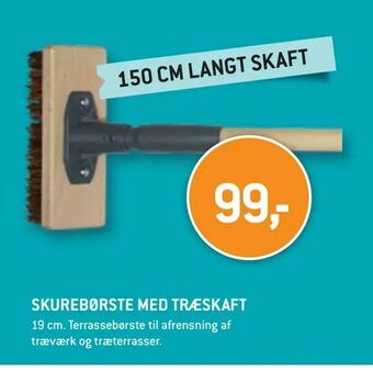 Skurebørste med træskaft