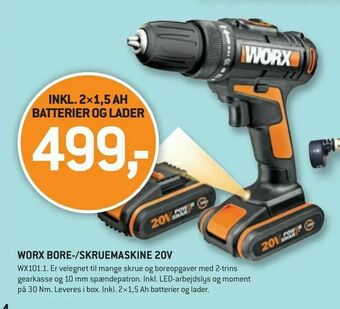 XL-BYG Worx bore-/skruemaskine 20v tilbud