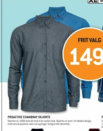 XL-BYG Proactive chambray skjorte tilbud