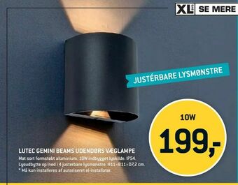 XL-BYG Lutec gemini beams udendørs væglampe tilbud